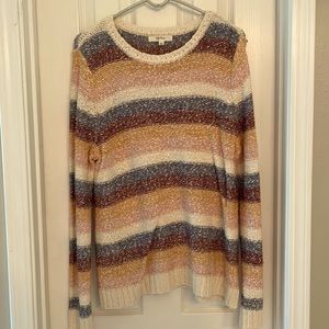 Multicolor striped sweater. Size L.